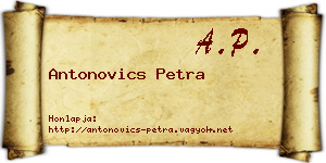 Antonovics Petra névjegykártya