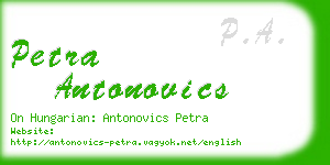petra antonovics business card